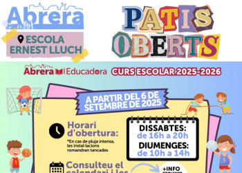 Amb el nou curs escolar 2025-2026, reprenem l'activitat de 'Patis Oberts' a l'Escola Ernest Lluch d'Abrera amb algunes novetats!