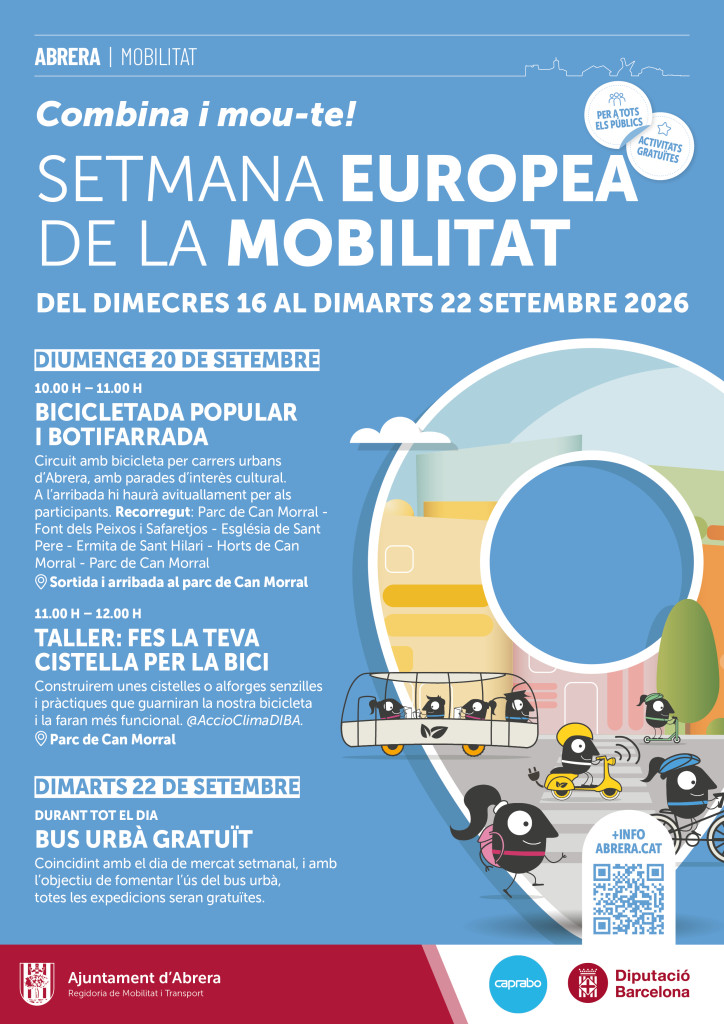 Abrera + sostenible! Commemorem la Setmana de la Mobilitat Sostenible 2026