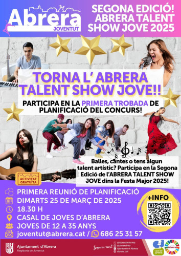Cartell de la primera trobada de la 2a edició de l'Abrera Talen Show Jove 2025