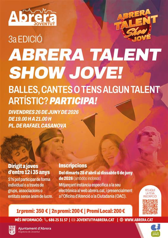 Participa en la 3a edició del Talent Show Jove 2026 d'Abrera!