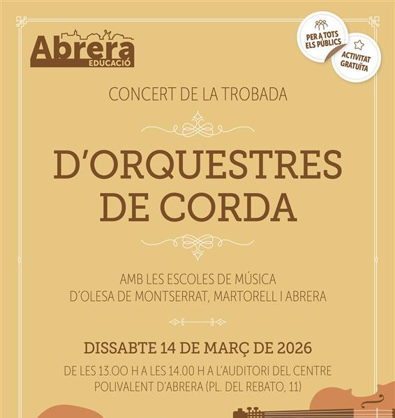 Cartell de la Trobada d'Orquestres de Corda 14/03/26