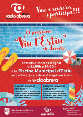 Cartell Viu Estiu Ràdio ABrer Piscina 2019