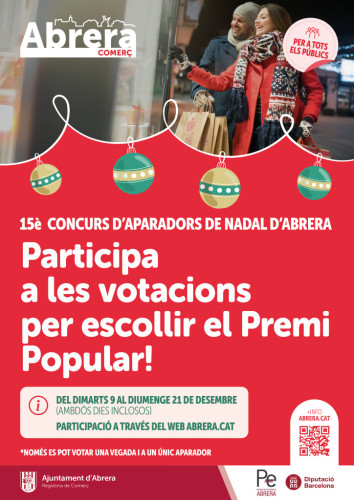 Cartell votacions premi popular 15è Concurs d'Aparadors de Nadal d'Abrera 2025
