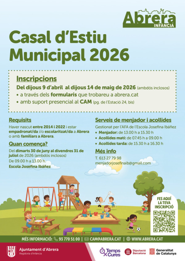 Casal d'Estiu Municipal 2026 - cartell complet
