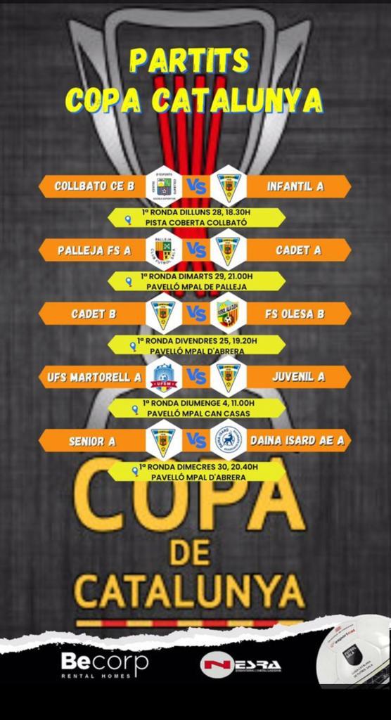 Club Esportiu Futsal Abrera - Calendari partits Copa Catalunya novembre 2022