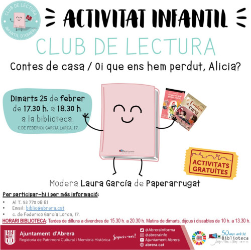 Biblioteca Josep Roca i Bros. Club de Lectura infantil. febrer 2025