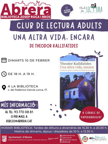 Club lectura adults - Febrer 2026