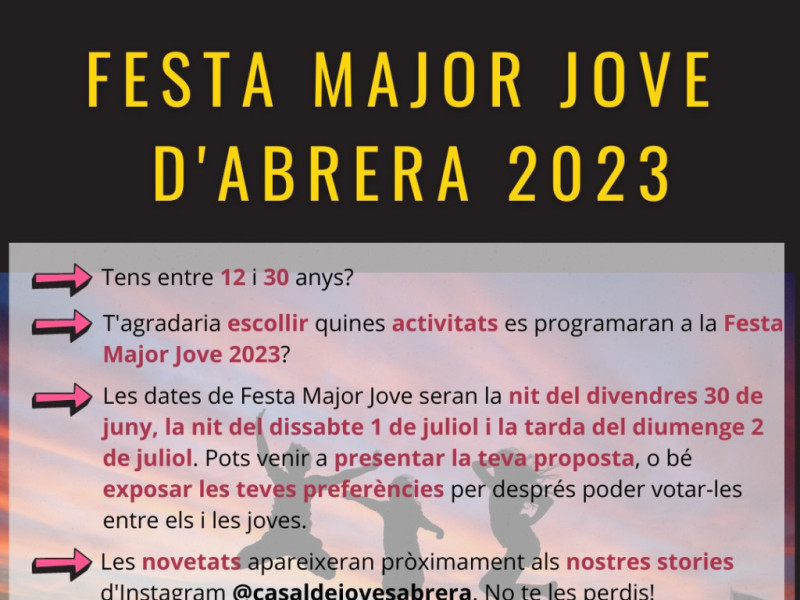 Digues la teva sobre la Festa Major Jove d'Abrera 2023!