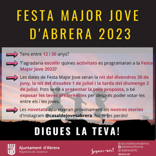 Digues la teva sobre la Festa Major Jove d'Abrera 2023!