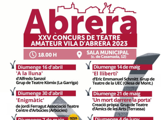 Cartell XXV Concurs de Teatre Amateur Vila d'Abrera