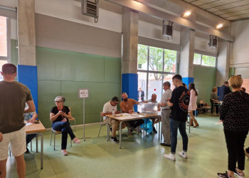 Eleccions Municipals 28 M - Col·legi electoral de l'Escola Francesc Platón i Sartí