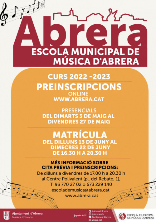 L'Escola Municipal de Música d’Abrera obre les preinscripcions pel curs 2022-2023