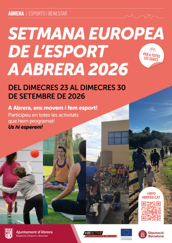 A Abrera ens movem i fem esport! Del 23 al 30 de setembre celebrarem la Setmana Europea de l’Esport amb activitats per a totes les edats