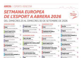 A Abrera ens movem i fem esport! Del 23 al 30 de setembre celebrarem la Setmana Europea de l’Esport amb activitats per a totes les edats