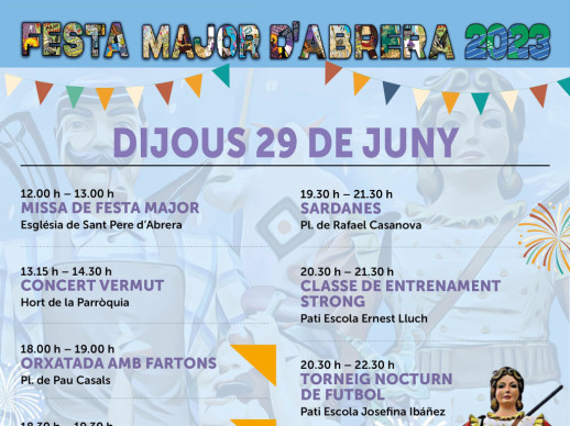Festa Major 2023 - Activitats dijous 29 de juny
