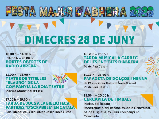 Festa Major 2023 - Activitats dimecres 28 de juny