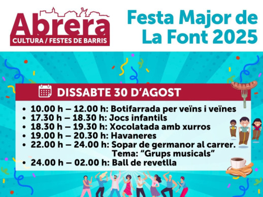 Cartell Festa Major carrer de La Font 2025