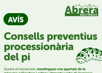 Dijous 16 i divendres 17 d'octubre, de 7:00 h a 17.00 h, durem a terme el control fitosanitari de la processionària del pi als terrenys municipals