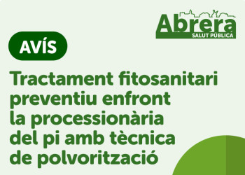 Dijous 16 i divendres 17 d'octubre, de 7:00 h a 17.00 h, durem a terme el control fitosanitari de la processionària del pi als terrenys municipals