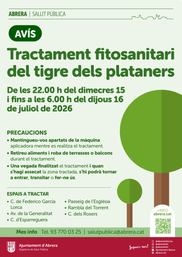 Cuidem els plataners del nostre municipi amb un nou tractament fitosanitari