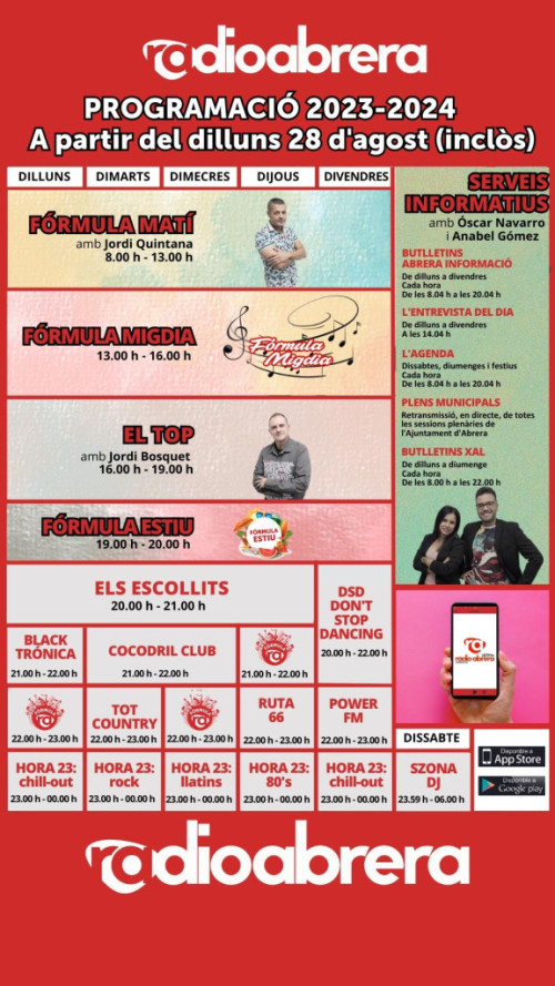 Arrenca la nova temporada de Ràdio Abrera 2023-24, amb la millor música i tota la informació!