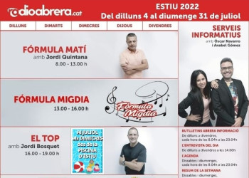 Graella Ràdio Abrera - Del dilluns 4 al diumenge 31 de juliol de 2022