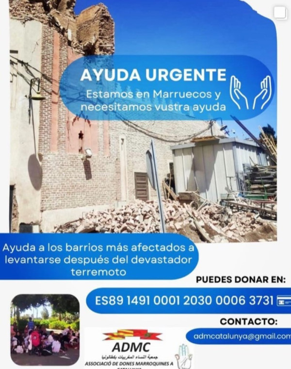 Ayuda urgente para Marruecos. Associació de Dones Marroquines de Catalunya