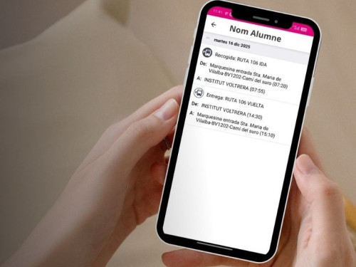Fem difusió de la nova eina digital per a les famílies usuàries del servei de transport escolar