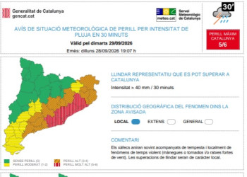 Consells de prevenció davant la previsió de pluges intenses que poden afectar Abrera i la comarca del Baix Llobregat aquest dimarts 29 de setembre