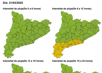 ACTUALITZACIÓ: Avís per intensitat de pluja pel divendres 21 de març de 2025