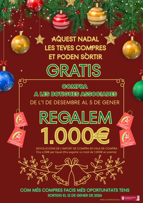 Cartell de la campanya de Nadal de l'Associació de Botiguers i Serveis d'Abrera 2025