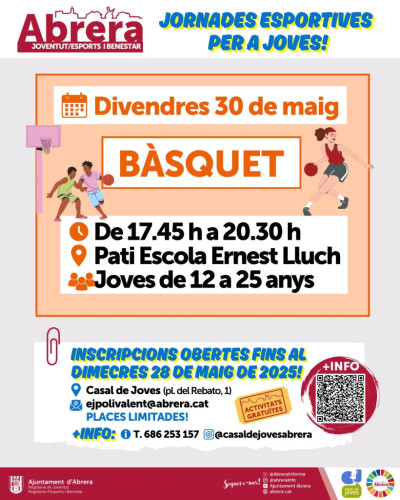 JORNADES ESPORTIVES PER A JOVES - BÀSQUET 30 DE MAIG 2025