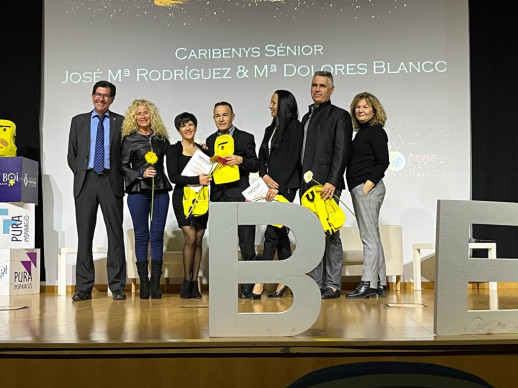 La parella abrerenca formada per Loli Blanco i Jose Maria Rodríguez, de l’Associació Cultural de Ball Pas a Pas, a la segona edició de la Gala del Ball Esportiu Català