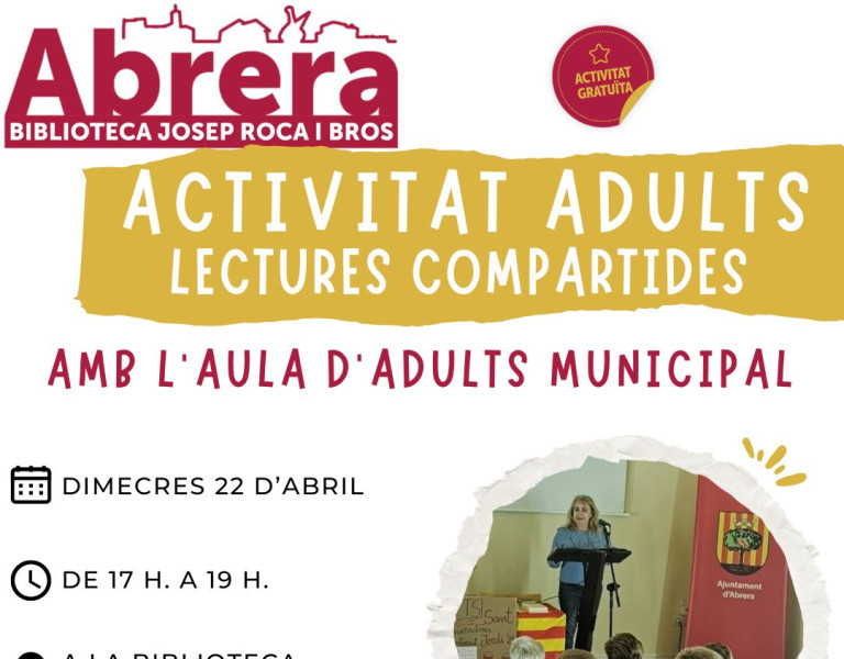 Biblioteca Josep Roca i Bros. Activitat adults. Lectures compartides