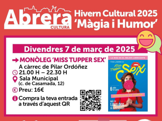 Hivern Cultural 2025. Monòleg Miss Tupper Sex