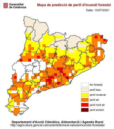 Mapa de prevención de peligro de incendios