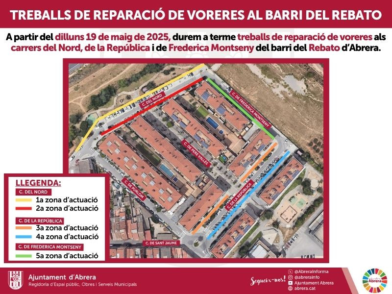 Reparació voreres en carrers del barri del Rebato