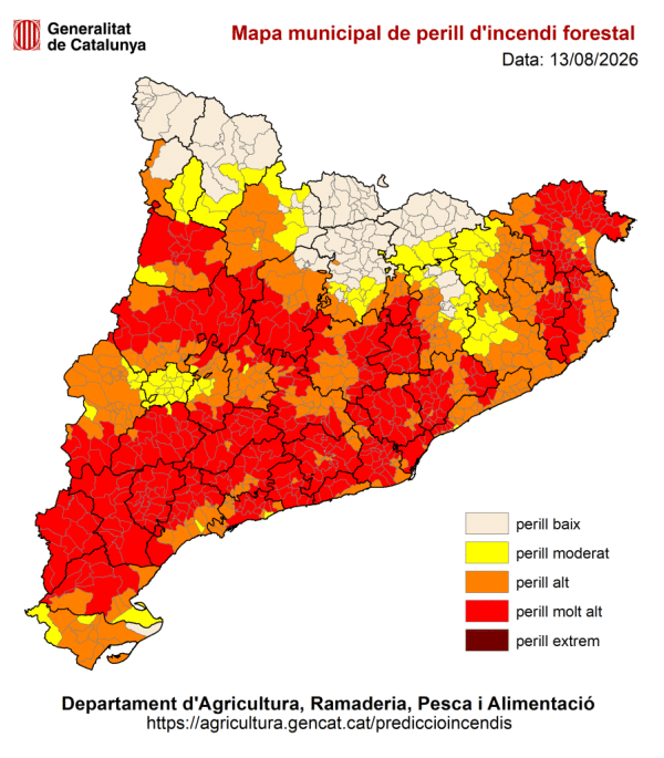 Mapa del Pla Alfa per risc d'incendi - 13.08.26