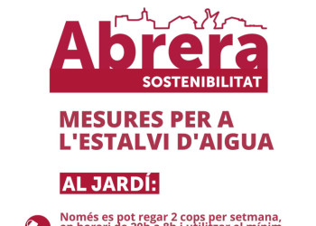 Consells per a l'estalvi d'aigua, a causa de l'alerta per sequera