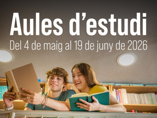 Necessites un espai tranquil per preparar exàmens? Ja tens disponibles les aules d’estudi del dilluns 4 de maig al divendres 19 de juny de 2026!