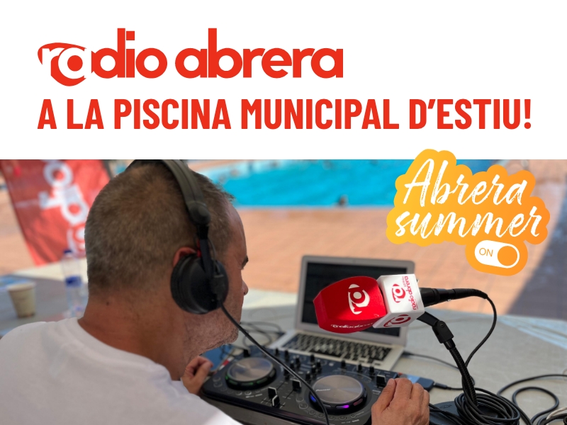 Ràdio Abrera torna a la Piscina Municipal d'Estiu aquest mes de juliol, amb música, ball, jocs, animació i regals, i amb la col·laboració de diverses entitats del nostre municipi!