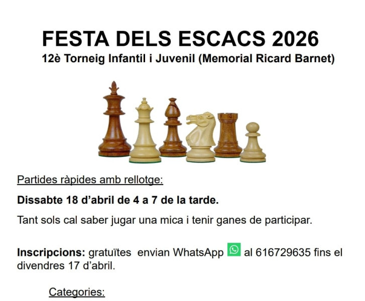 Festa dels Escacs 2026 de l'Associació d'Escacs Abrera