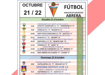 Partits AE Abrera dissabte 21 i diumenge 22 d'octubre 2023 -A fora