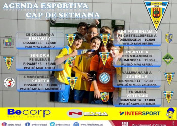 Partits Club Esportiu Futsal Abrera dissabte 13 i diumenge 14 novembre