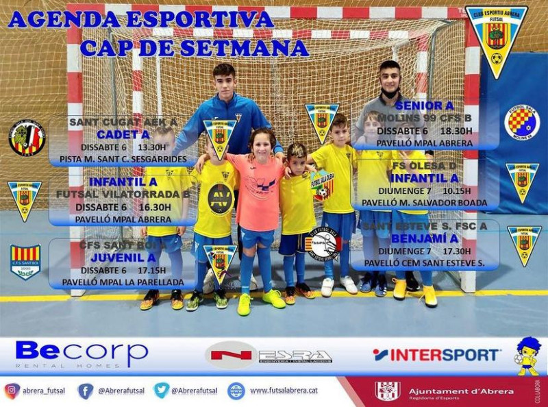 Partits Club Esportiu Futsal Abrera dissabte 6 i diumenge 7 de novembre.jpeg