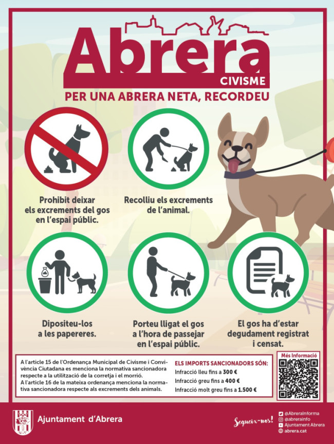 Per una Abrera neta, recordeu: recollir els excrements del vostre animal!