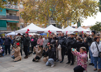 Fira de Nadal de l'Associació de Botiguers i Serveis d’Abrera a la pl. de Rafael Casanova