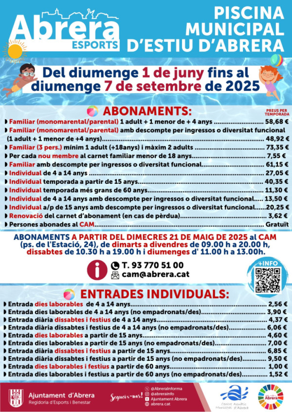 PISCINA MUNICIPAL ESTIU 2025 - ABONAMENTS 01