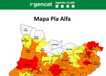 Mapa Pla Alfa davant l'elevat risc d'incendi - 05.08.26