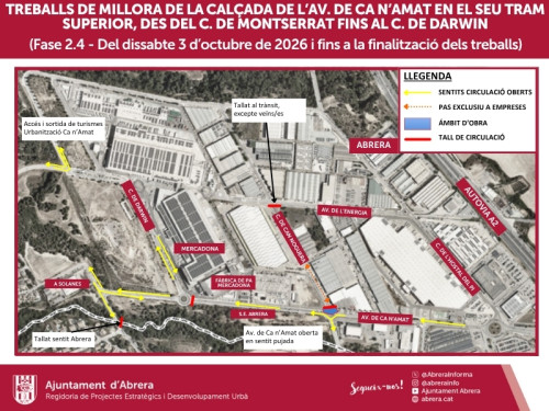El proper dissabte 3 d'octubre s'iniciaran els darrers treballs de l’Avinguda de Ca n’Amat, amb la reparació d'una fuita d'aigua
